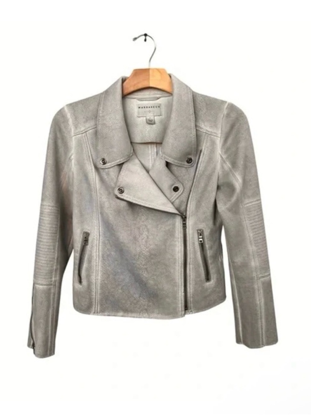 Marrakech Women's Faux Leather Gray Jacket